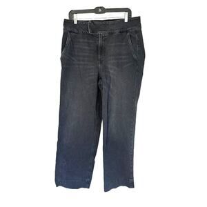 Express Jeans Wide Leg High Rise Black Womens Size 14 R Denim 34 x 32.5